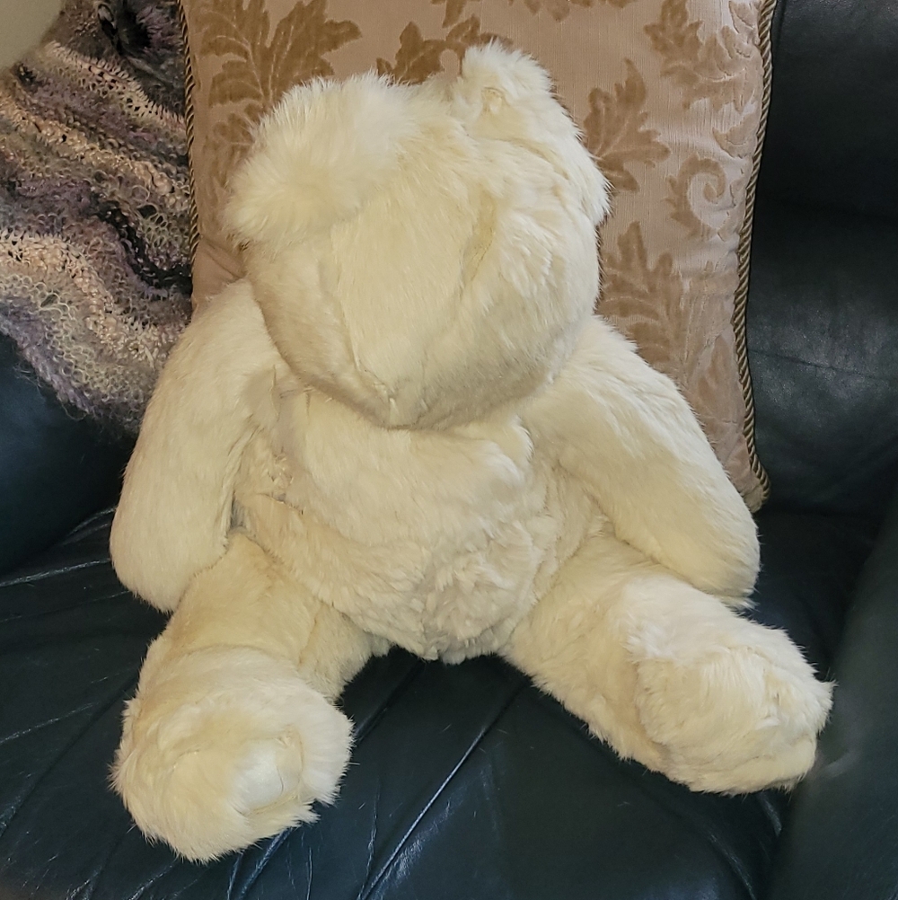 Genuine Rabbit Fur, Cream Teddy Bear